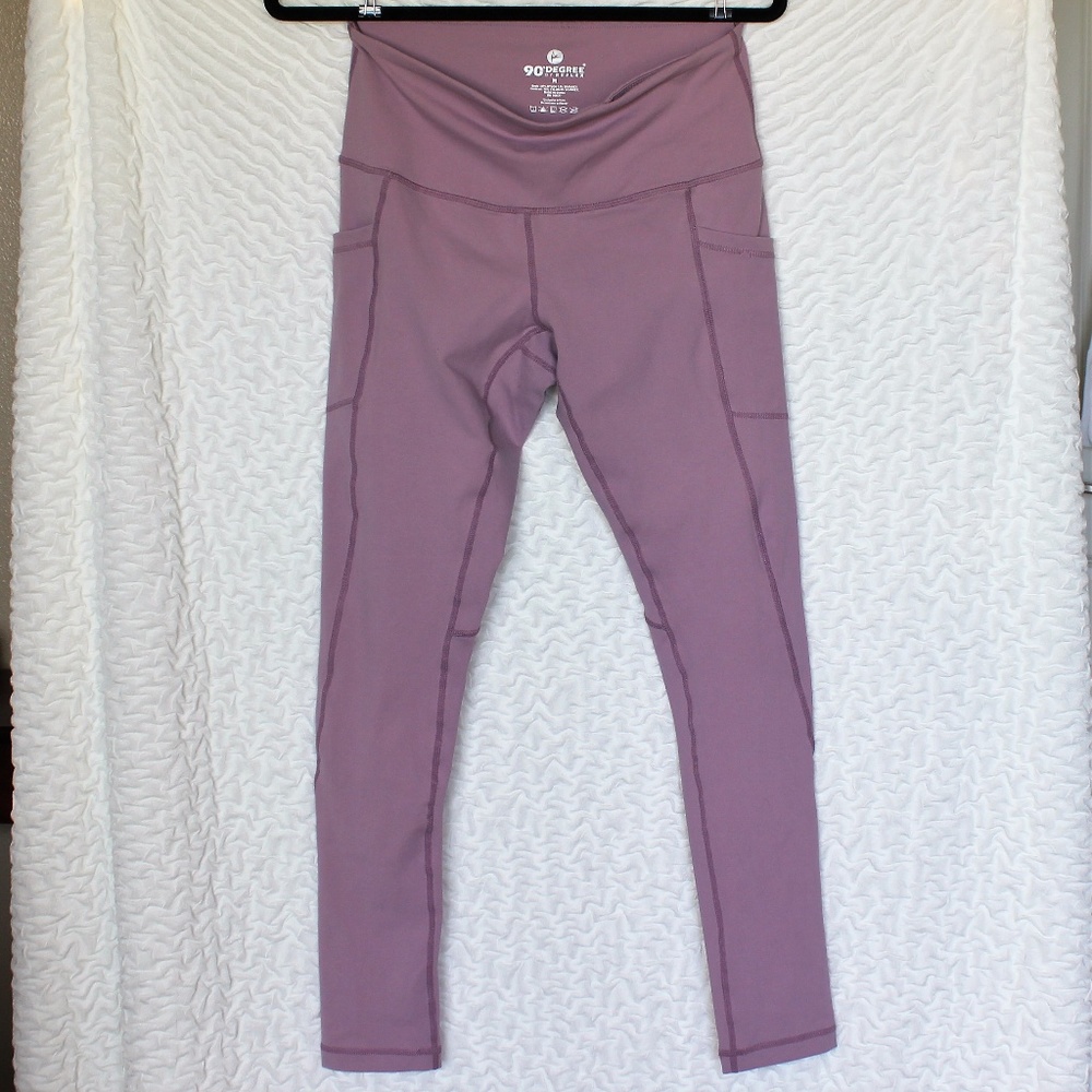 Mauve Dusty Pink 90 Degree Leggings with Pockets